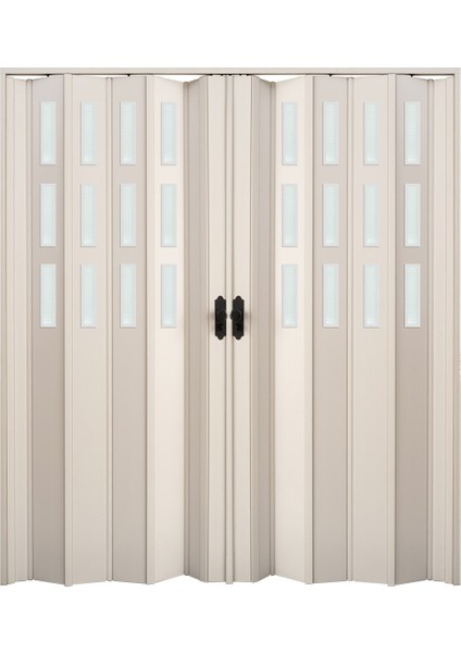 170 x 215 Beyaz Renk Camlı Çift Açılım Pvc Akordiyon Katlanır Kapı - Frnakmodel-153 fiyatları