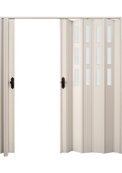 170 x 215 Beyaz Renk Camlı Çift Açılım Pvc Akordiyon Katlanır Kapı - Frnakmodel-153 fırsatları