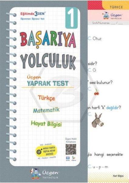 1 Sınıf Başarıya Yolculuk Yaprak Test