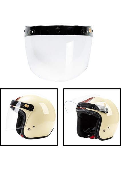 Universal 3-Snap Açık Yüz Motosiklet Açık Yüz Visor Rüzgar Lensi 20Cm (Yurt Dışından)