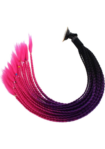 Pigtails Örgüler Motosiklet Motoru Için At Kuyruğu 55Cm Siyah Gül Kırmızı (Yurt Dışından)