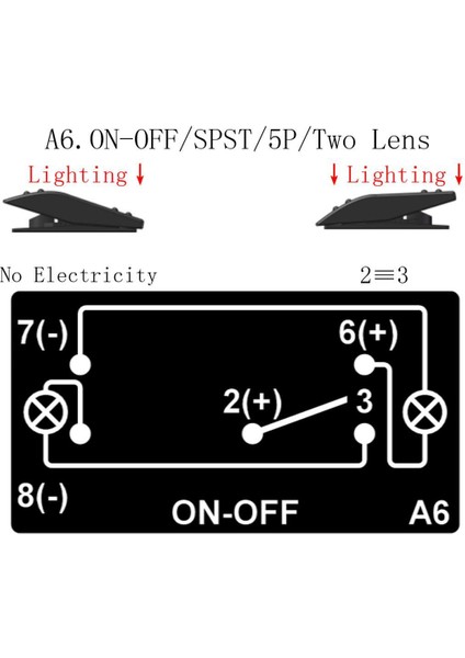 12V 24V Su Geçirmez Rocker Geçiş Düğmesi Anahtar Mavi Led Çubuk Işık Araba Otomatik 5Pin (Yurt Dışından)
