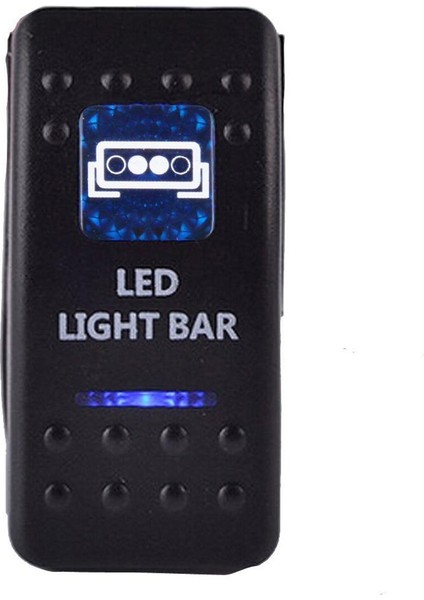 12V 24V Su Geçirmez Rocker Geçiş Düğmesi Anahtar Mavi Led Çubuk Işık Araba Otomatik 5Pin (Yurt Dışından)