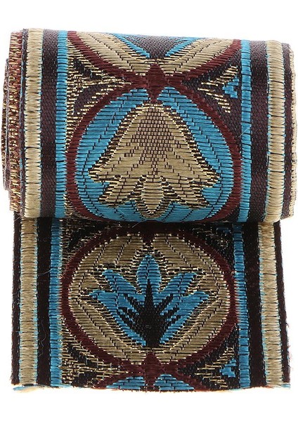 Birleştirme Jacquard Kenar Perde Kumaş Ulusal Rüzgar Dantel Şerit - Mavi (Yurt Dışından) fiyatları