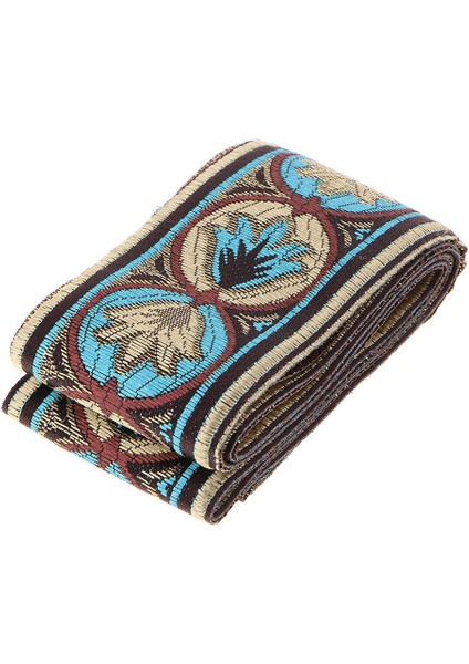 Birleştirme Jacquard Kenar Perde Kumaş Ulusal Rüzgar Dantel Şerit - Mavi (Yurt Dışından) fırsatları