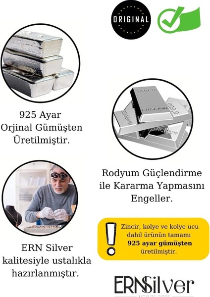 ERN Silver Dalgalı Nazar Boncuklu Taşlı Gümüş Kolye Rose Gold Kaplama Nazar Boncuğu Kolyesi Modeli Sevgiliye