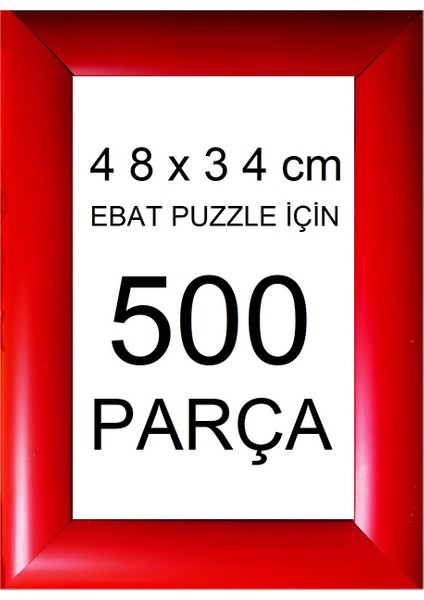 Plus Balıksırtı Puzzle Çerçevesi 500 Parça Için Ebat 48 x 34 cm Kırmızı