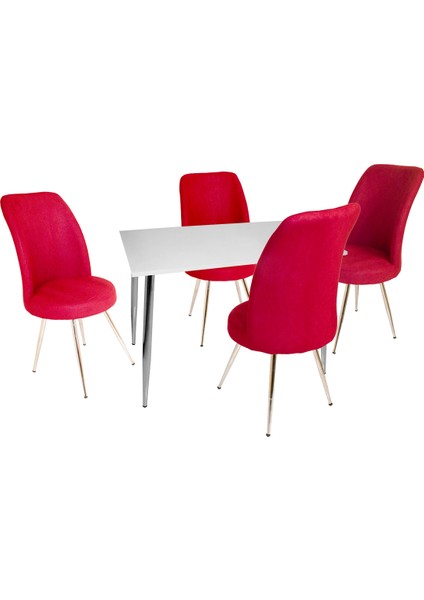Manolya Saray Mutfak Masa Takımı Kırmızı