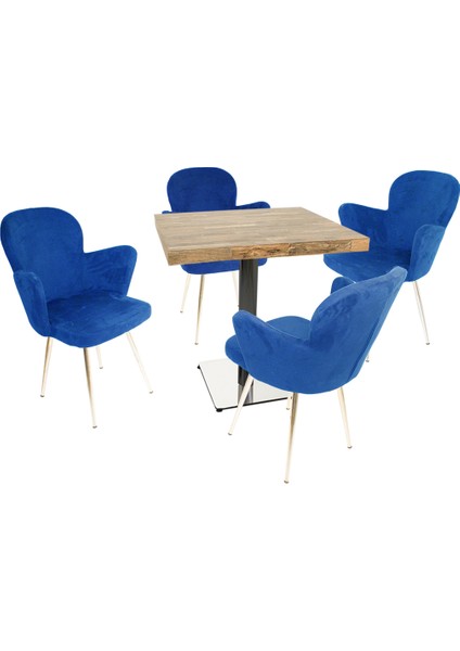 Karanfil Kare Laminat Kelebek Masa Takımı Mavi