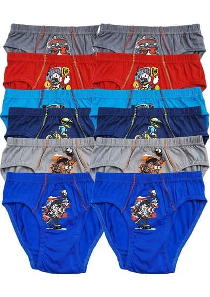 0138 Renkli Erkek Çocuk Külot 12 Li