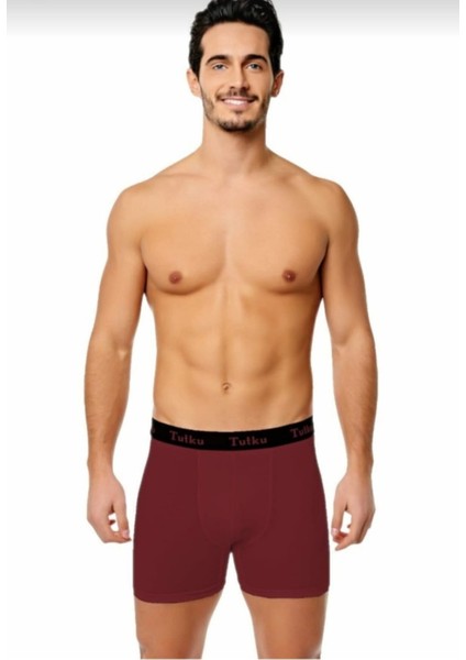 0400 Erkek Elestan Spor Boxer Bordo 12 Li