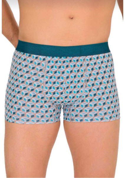 4480 Berrak Desenli Likralı Boxer 3 Lü