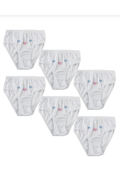 Kız Çocuk Külot Nefes Alabilir Kumaşla Beyaz 6 Adet Rahat Tasarım