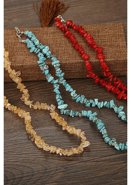 Sertifikalı Doğal Açık Pembe Kuvars Kırık Taşlı Kolye fiyatları