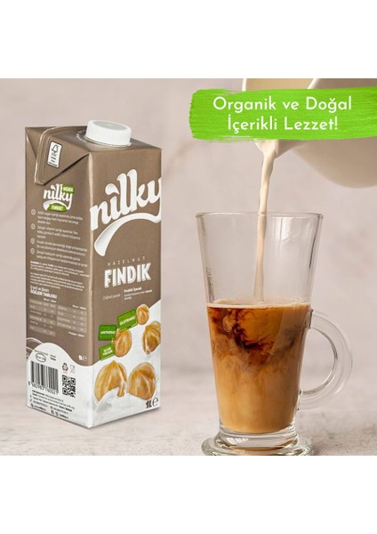 Fındık Sütü Glütensiz Bitkisel Bazlı Laktosuz Vegan 1 lt