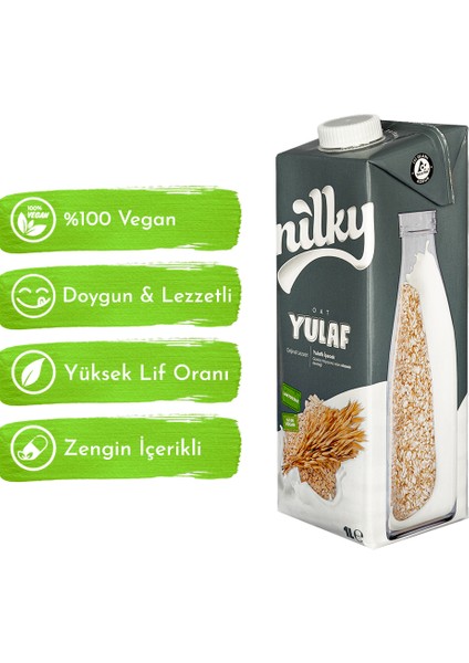 Yulaf Sütü Bitkisel Bazlı Laktosuz Vegan 1 lt