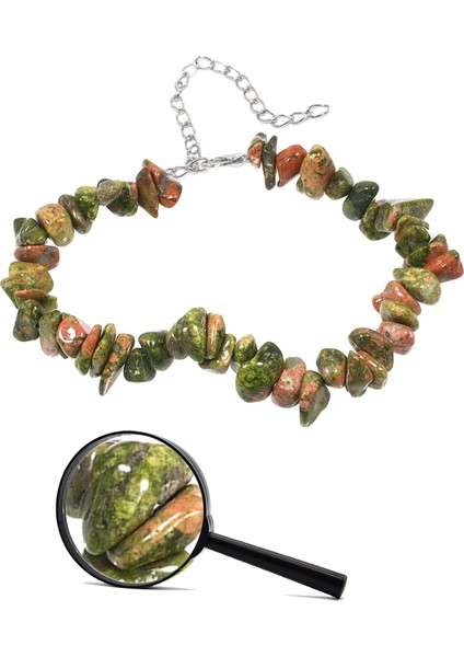 Sertifikalı Doğal Unakit Kırık Taşlı Bileklik - Halhal