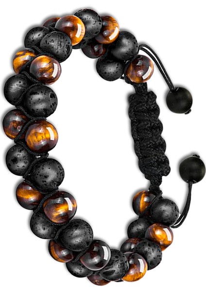 Sertifikalı Yüksek Kalite Doğal Kaplan Gözü Lav Taşı Doğal Taş Bileklik fiyatları