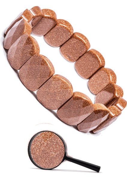 Sertifikalı Kahverengi Yıldız Taşı Doğal Taş Rolex Bileklik