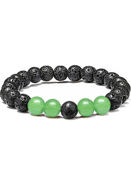 Sertifikalı Doğal Aventurin Volkan Lav Taşı Doğal Taş Bileklik Seti modelleri