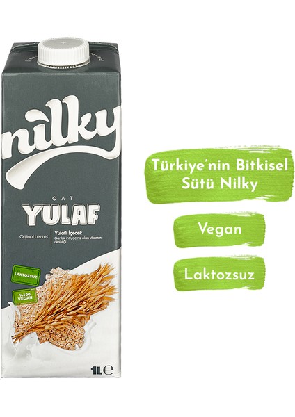 Yulaf Sütü Bitkisel Bazlı Laktosuz Vegan 1 lt