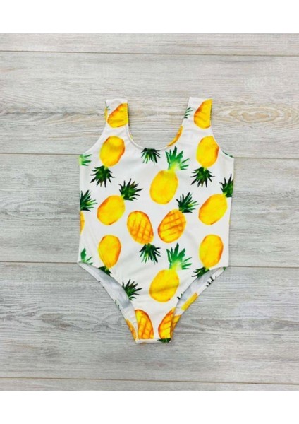 Kız Çocuk Ananas Tema Pembe Renk Askılı Mayo fiyatları
