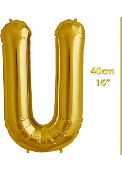 Folyo Harf U Gold Balon 40CM ( 16 Inç )