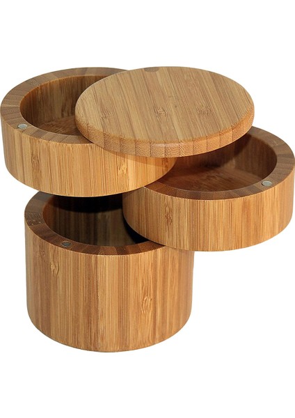 Taşınabilir Bambu Baharat Saklama Kutusu Biber Kutu Tuz Baharat Tut Tutucu (Yurt Dışından)