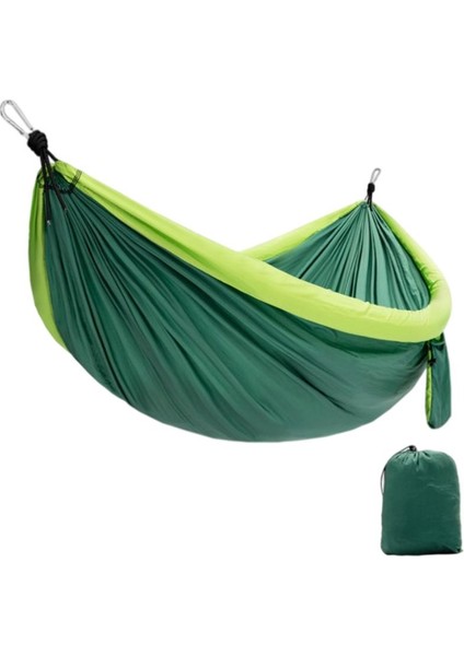 Taşınabilir Katlanılabilir 400Kg Polyester Açık Kamp Hamak Asılı Salıncak Koyu Yeşil (Yurt Dışından)