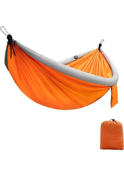 Taşınabilir Katlanılabilir 400Kg Polyester Açık Kamp Hamak Asılı Salıncak Turuncu (Yurt Dışından)