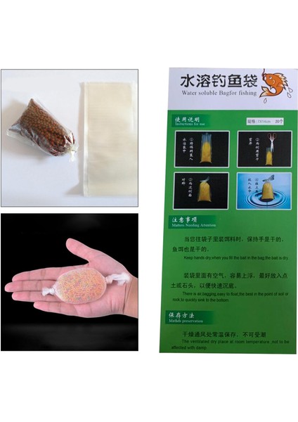 20Pcs Torbalar Pva Me Hızlı Su Çözünür Doldurma Sargısı Pratik 7X14Cm (Yurt Dışından)