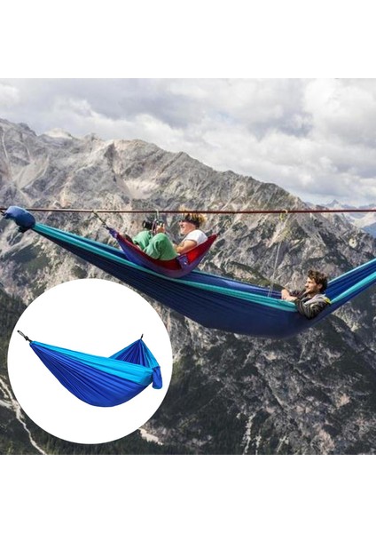 Çift Hammock Seyahat Kampı Sandalye Salıncak Plaj Yatağı Halat Koyu Mavi 1 (Yurt Dışından)