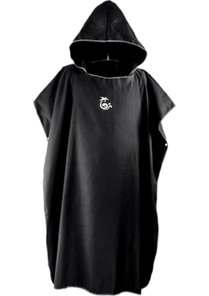Sörf Poncho Değiştiren Çorna Wetsuit Ön Cep Havlu Plaj Siyah (Yurt Dışından)