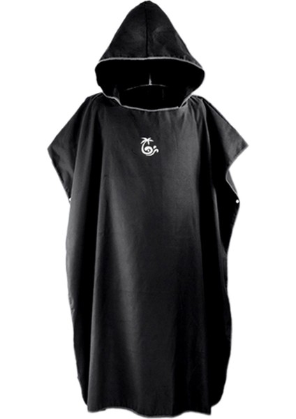 Sörf Poncho Değiştiren Çorna Wetsuit Ön Cep Havlu Plaj Siyah (Yurt Dışından) fırsatları