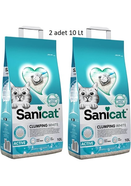 Active Topaklaşan Marsilya Sabunu Kokulu İnce Kedi Kumu 2 x 10 Lt