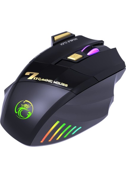 Imice Gw-X7 7 Tuşlu Sessiz 2.4g Wireless Bluetoothlu Şarj Edilebilir Kablosuz Gaming Mouse