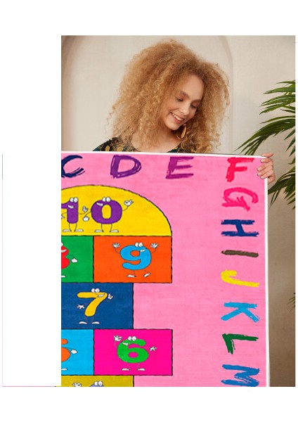 Dekoratif Kaymaz Taban Ince Leke Tutmaz Yıkanabilir Modern Eğlenceli Çocuk Halısı modelleri