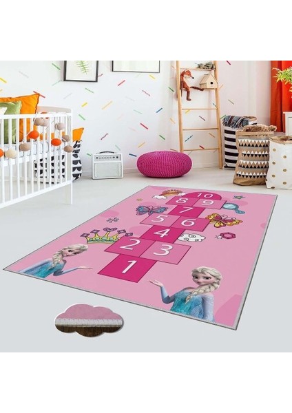 Dekoratif Kaymaz Taban Ince Leke Tutmaz Yıkanabilir Modern Eğlenceli Çocuk Halısı