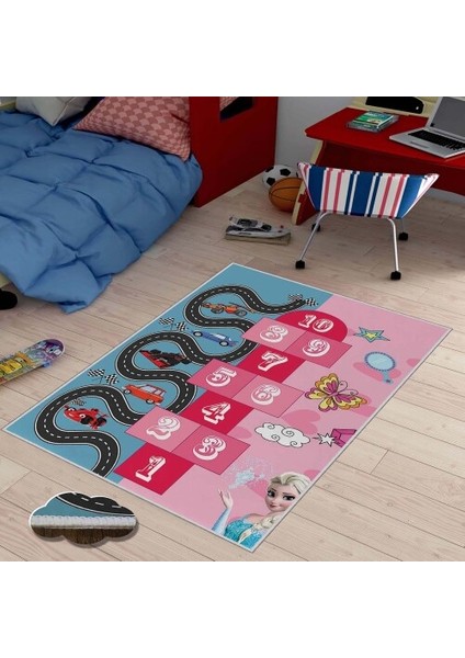 Dekoratif Kaymaz Taban Ince Leke Tutmaz Yıkanabilir Modern Eğlenceli Çocuk Halısı