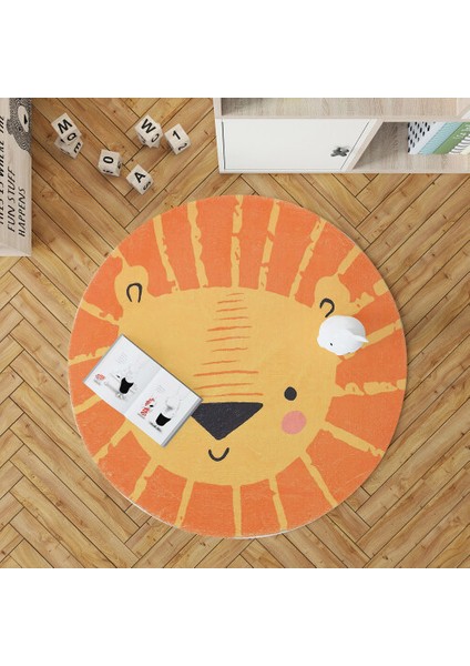 Dekoratif Pamuklu Dokuma Taban Ince Leke Tutmaz Yıkanabilir Modern Eğlenceli Çocuk Halısı
