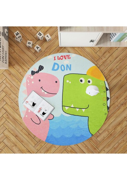 Dekoratif Pamuklu Dokuma Taban Ince Leke Tutmaz Yıkanabilir Modern Eğlenceli Çocuk Halısı