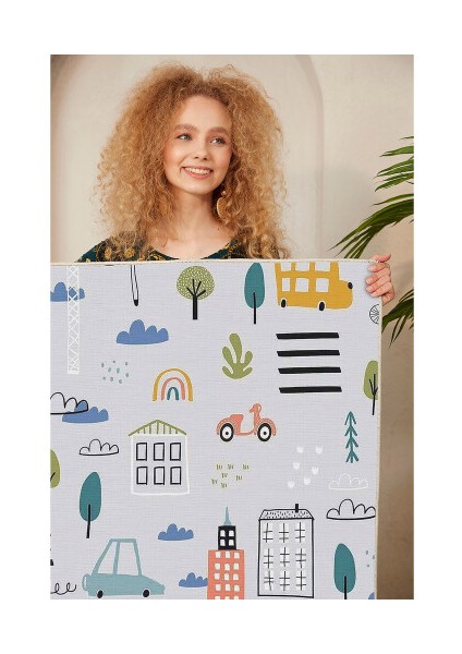 Dekoratif Pamuklu Dokuma Taban Ince Leke Tutmaz Yıkanabilir Modern Eğlenceli Çocuk Halısı modelleri