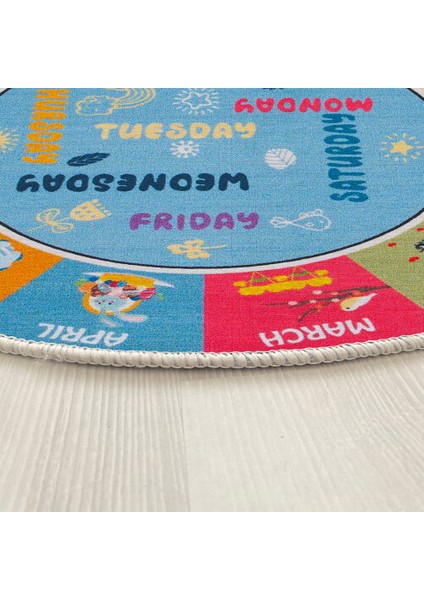 Dekoratif Pamuklu Dokuma Taban Ince Leke Tutmaz Yıkanabilir Modern Eğlenceli Çocuk Halısı fırsatları