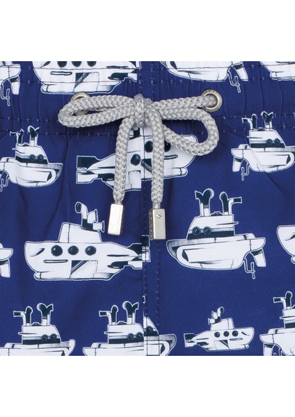 Bonesta Swimwear Shikoo Swimwear Lacivert Desenli Bağcıklı Şort Mayo