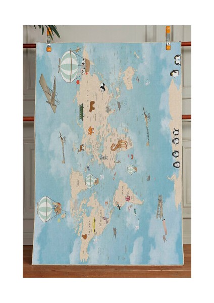 Dekoratif Pamuklu Dokuma Taban Ince Leke Tutmaz Yıkanabilir Modern Eğlenceli Çocuk Halısı fiyatları