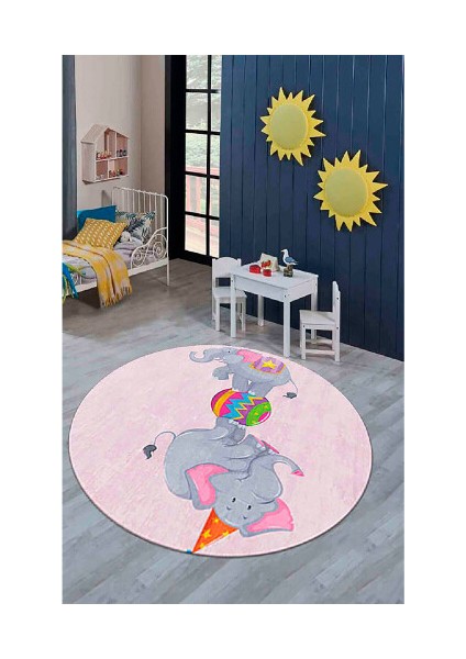 Dekoratif Kaymaz Taban Ince Leke Tutmaz Yıkanabilir Modern Eğlenceli Çocuk Halısı