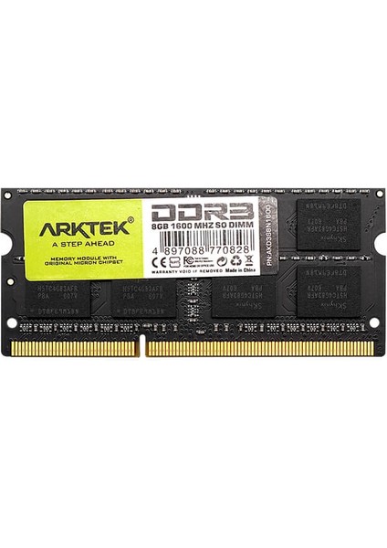 AKD3S8N1600, 8gb, Ddr3, 1600MHZ, 16 Chip, 1,35V, CL11, Notebook, Sodımm Ram