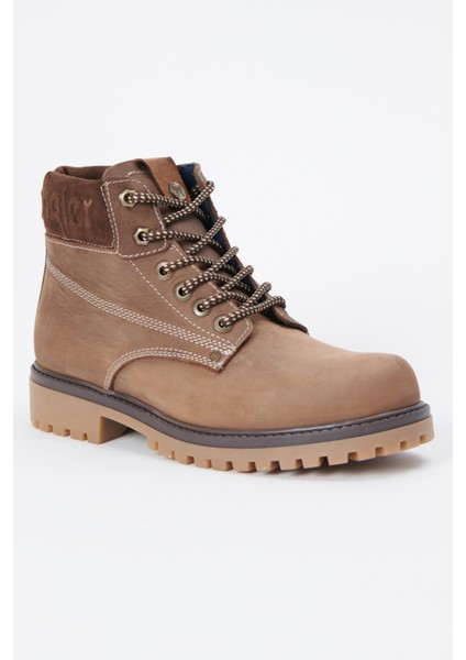 Wrangler Deri Kahverengi Nubuk Casual Bot