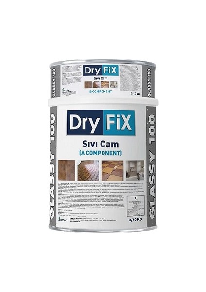 Meteor Dryfix Fayans Boyası Beyaz 1 Kg+ Dryfix Sıvı Cam 0,8 Kg-Kayganlık Önleyici 0.5lt (Set)