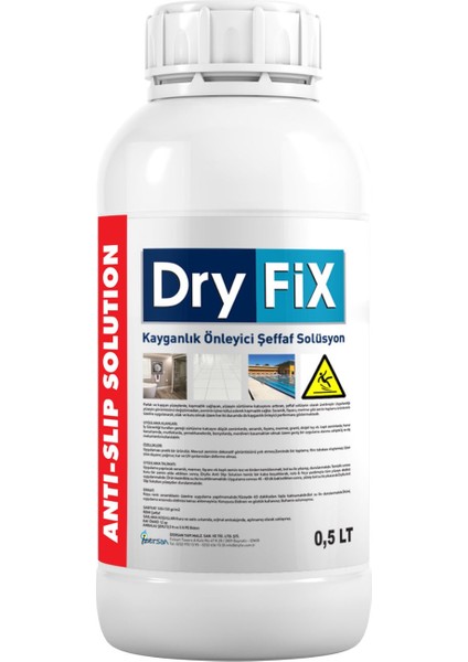 Meteor Dryfix Fayans Boyası Beyaz 1 Kg+ Dryfix Sıvı Cam 0,8 Kg-Kayganlık Önleyici 0.5lt (Set)